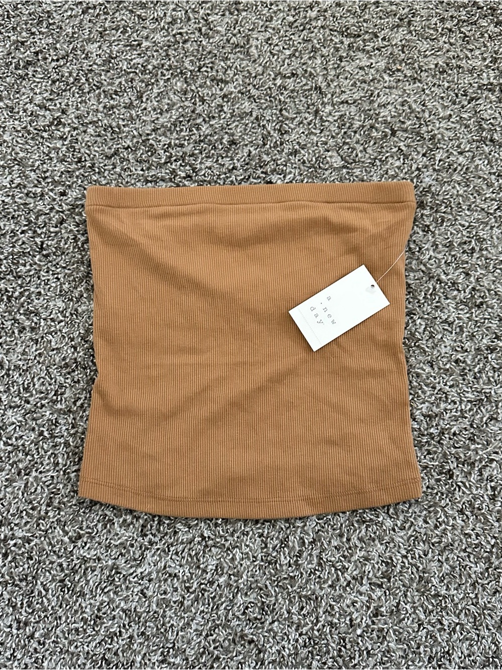 Target Ribbed Tube Top in Camel Brown